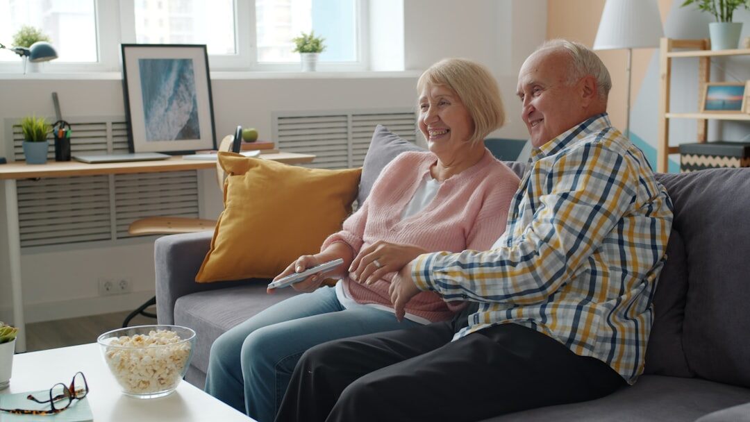 happy senior couple relaxing